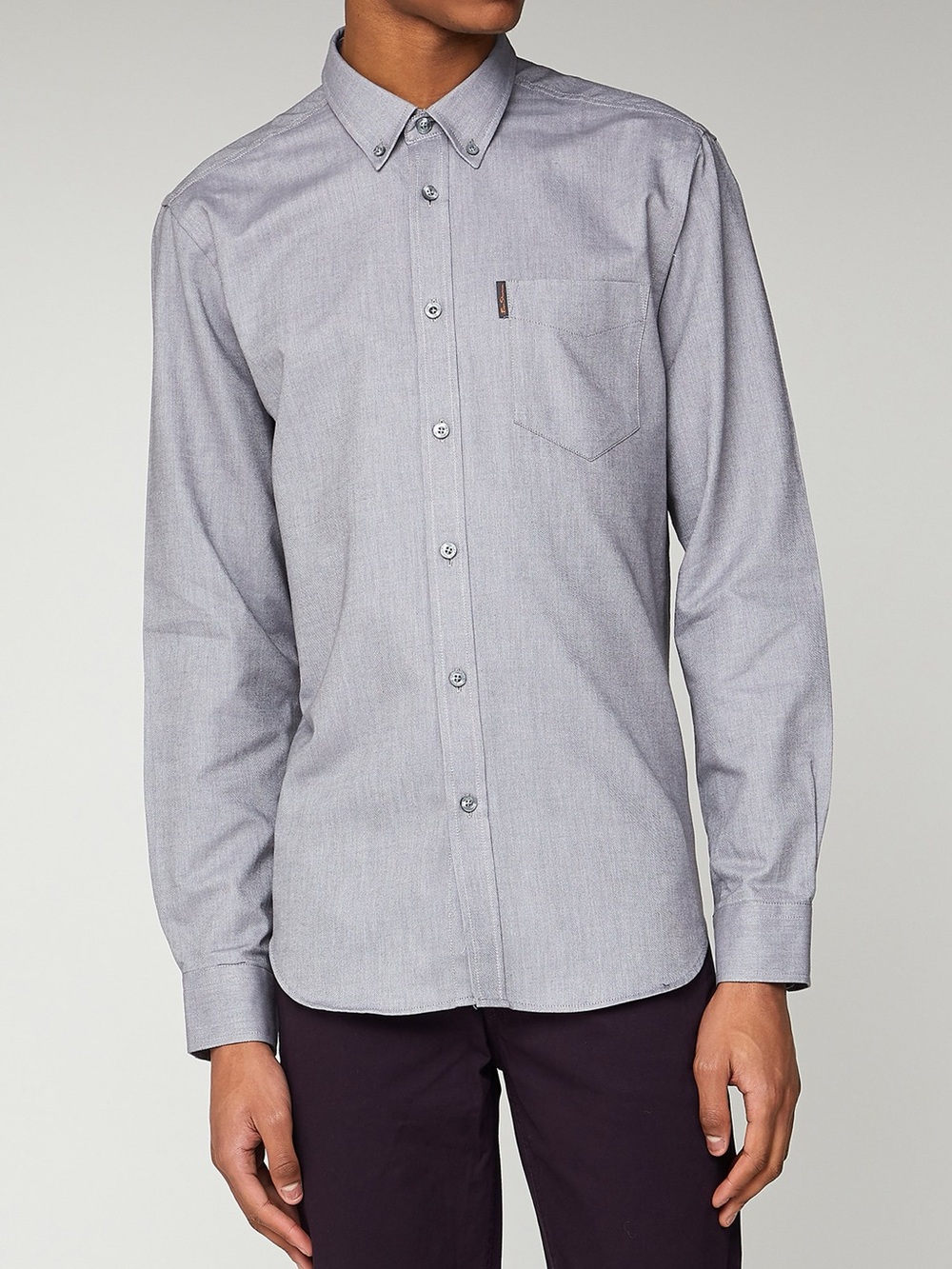 Oakley Men's Stone Gray Button-Up Shirt - Casual Long Sleeve Woven Oxford